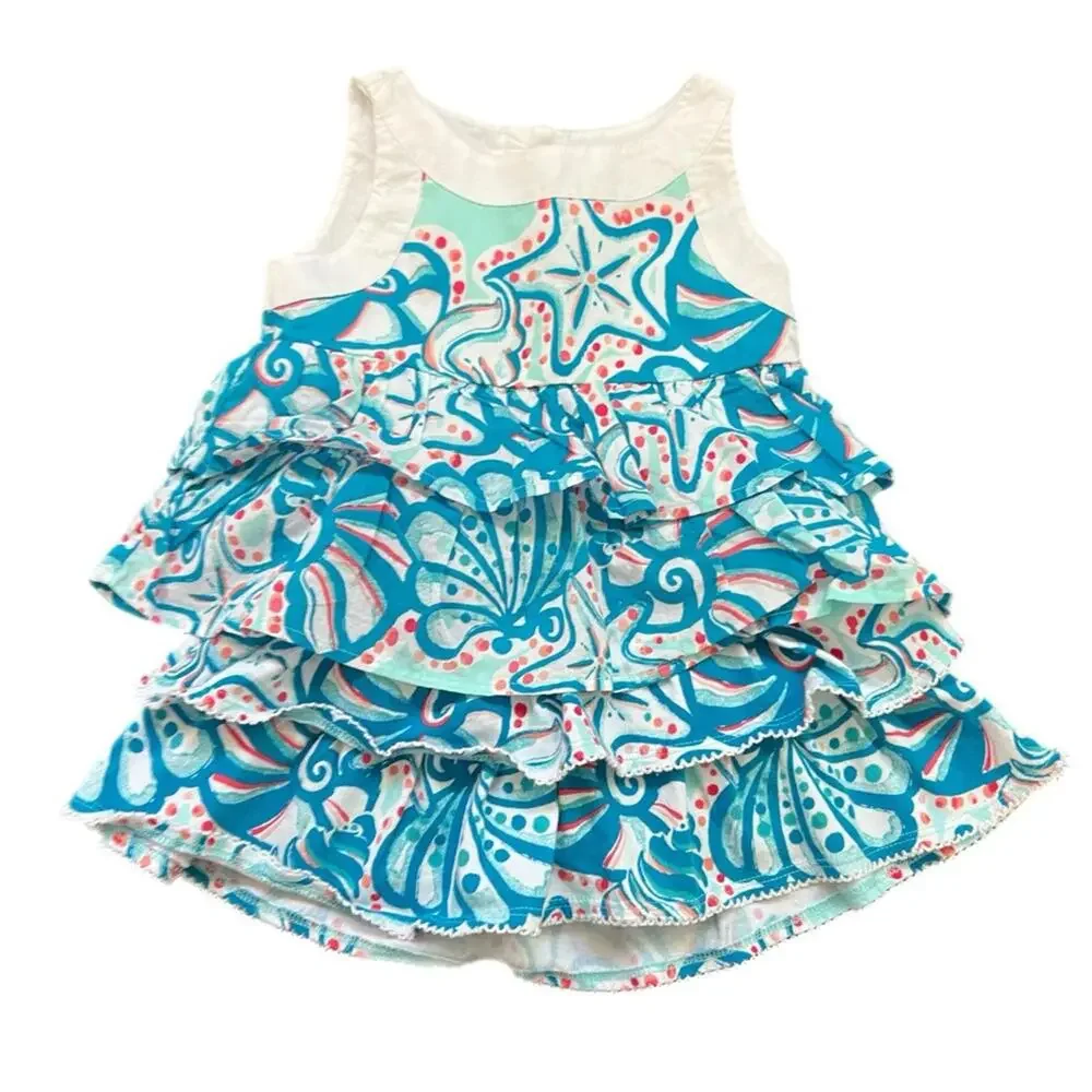 Gymboree Girls' Two-Piece‎ Ruffled Top and Skirt Set with Seashell Print